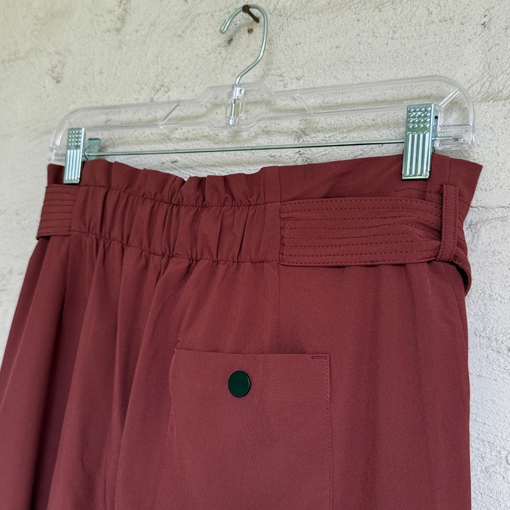 Athleta Skyline ll Paper Bag Waist Pants Cognac Brown Size 6 - Picture 8 of 16